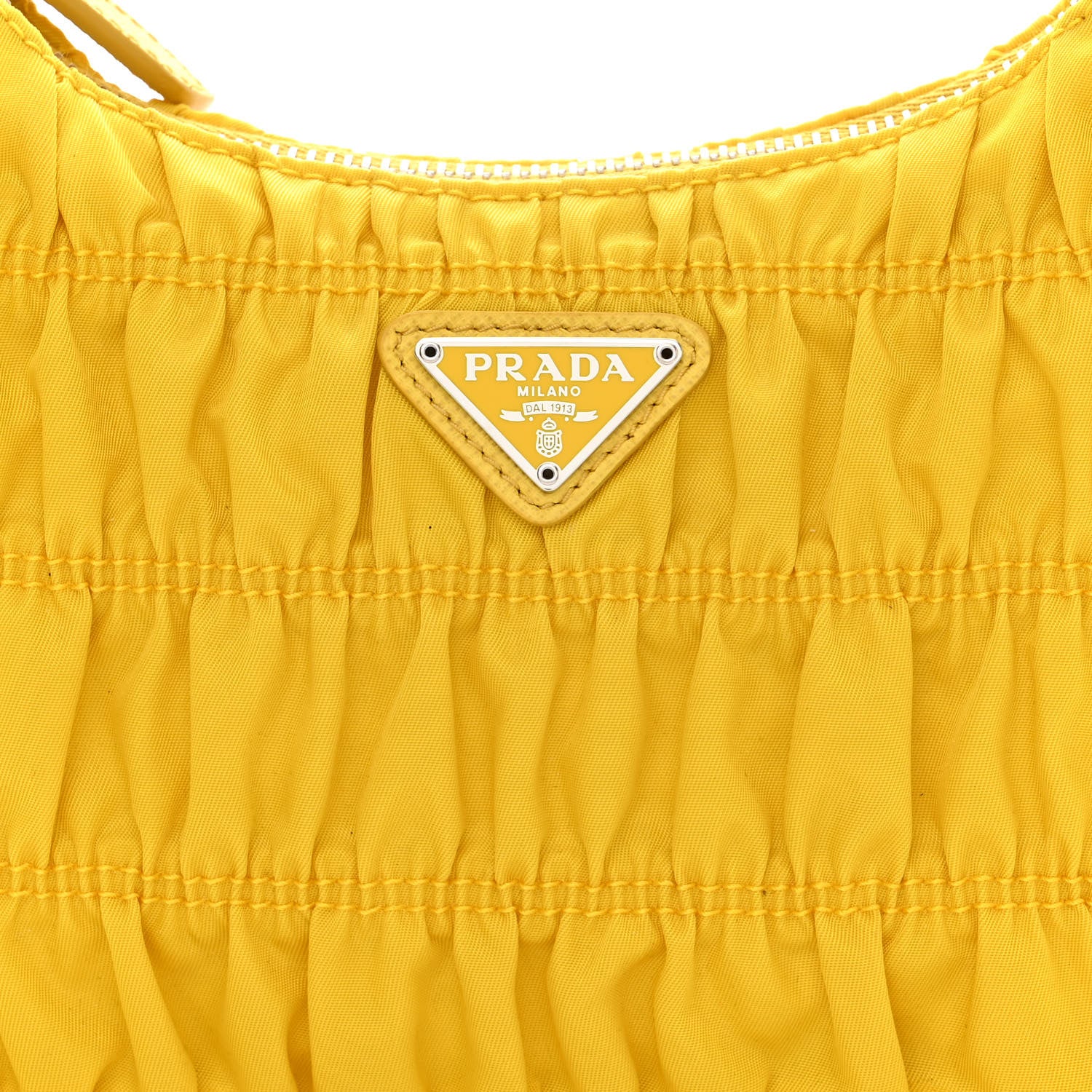 Prada Tessuto Nylon Gaufre Shoulder Bag Giallo 9 of 12