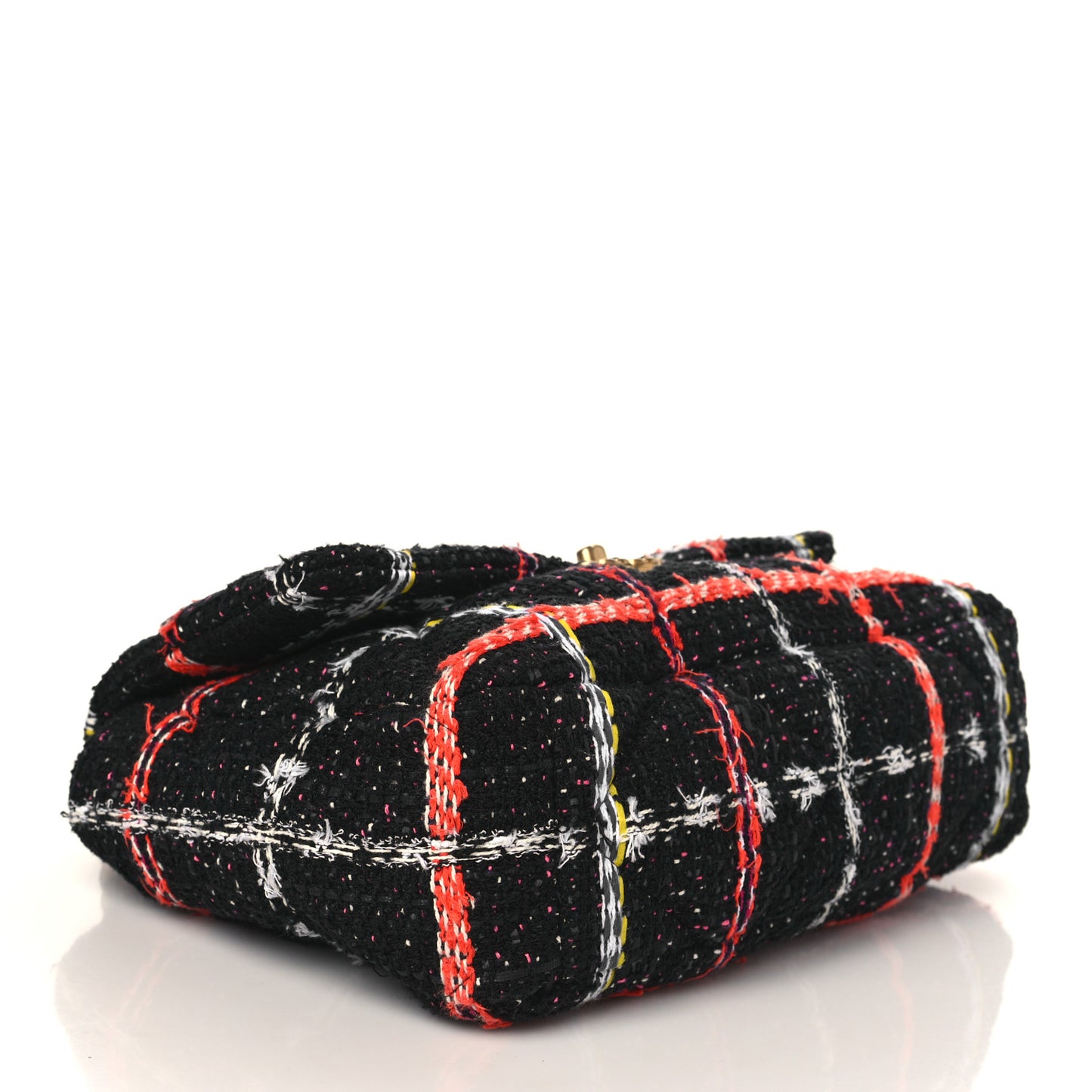 Tweed Quilted Large Chanel 19 Flap Black Orange Blue
