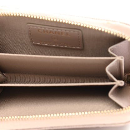 Chanel Iridescent Caviar Quilted Zip Coin Purse Beige 5 of 9