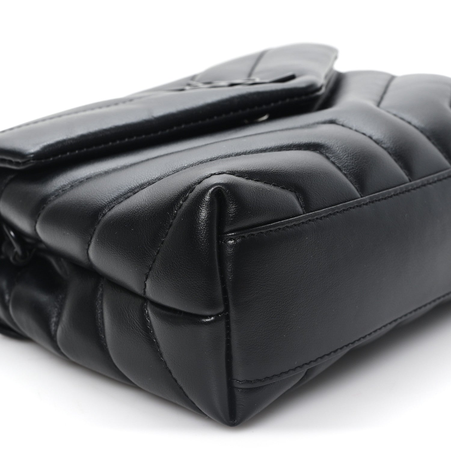 Saint Laurent Calfskin Y Quilted Monogram Monochrome Toy Loulou Crossbody Bag Black Black 9 of 11