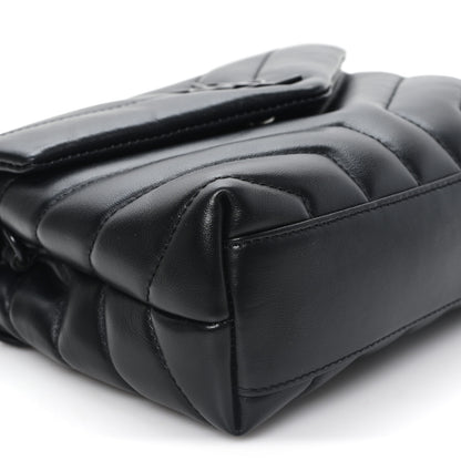 Saint Laurent Calfskin Y Quilted Monogram Monochrome Toy Loulou Crossbody Bag Black Black 9 of 11