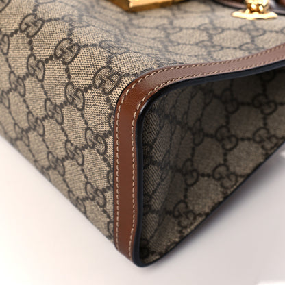 Gucci GG Supreme Monogram Calfskin Small Padlock Tote Beige Ebony Tuscany 11 of 11
