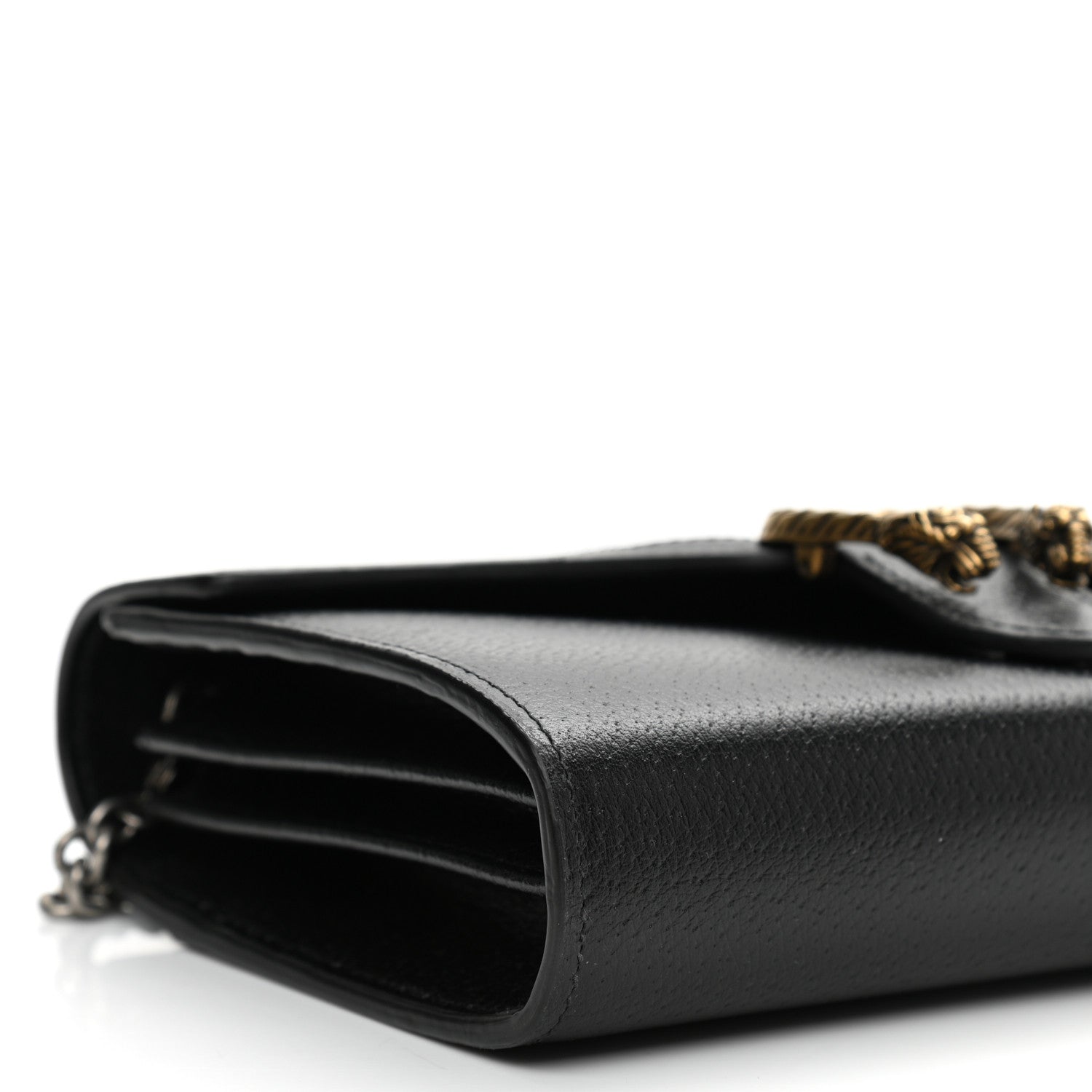 Gucci Calfskin Web Mini Dionysus Chain Wallet Black 9 of 10