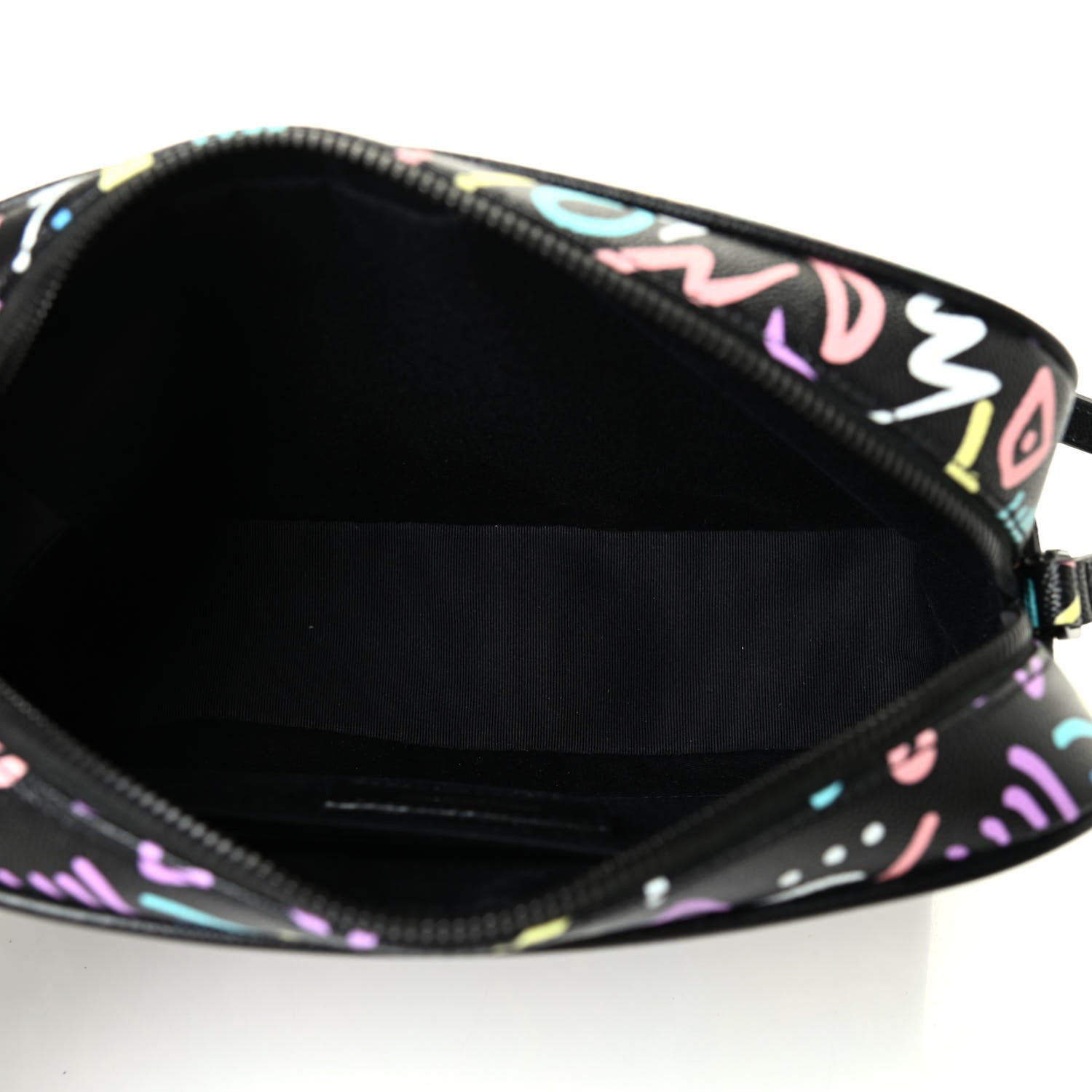 Saint Laurent Grain De Poudre Medium Classic Monogram Multicolor Graphic Print Lou Camera Bag Black 4 of 4