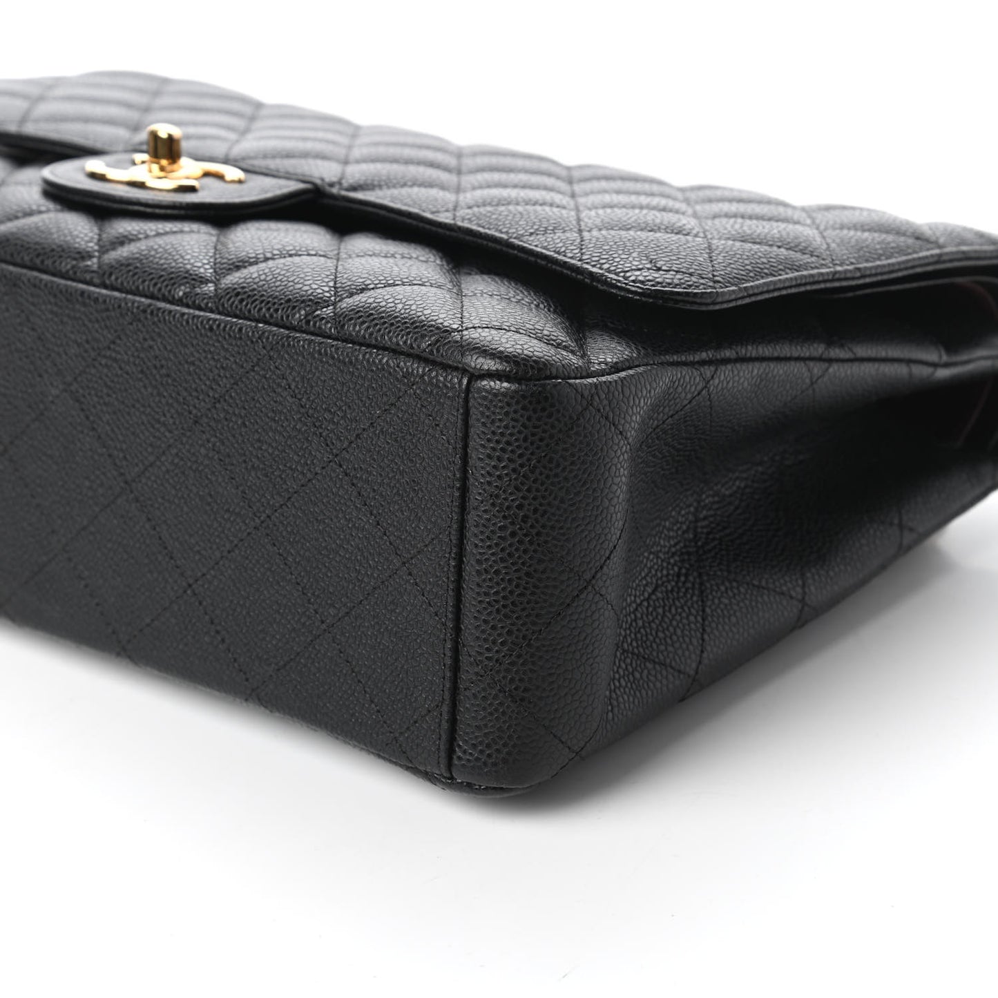 Caviar Quilted Maxi Double Flap Black