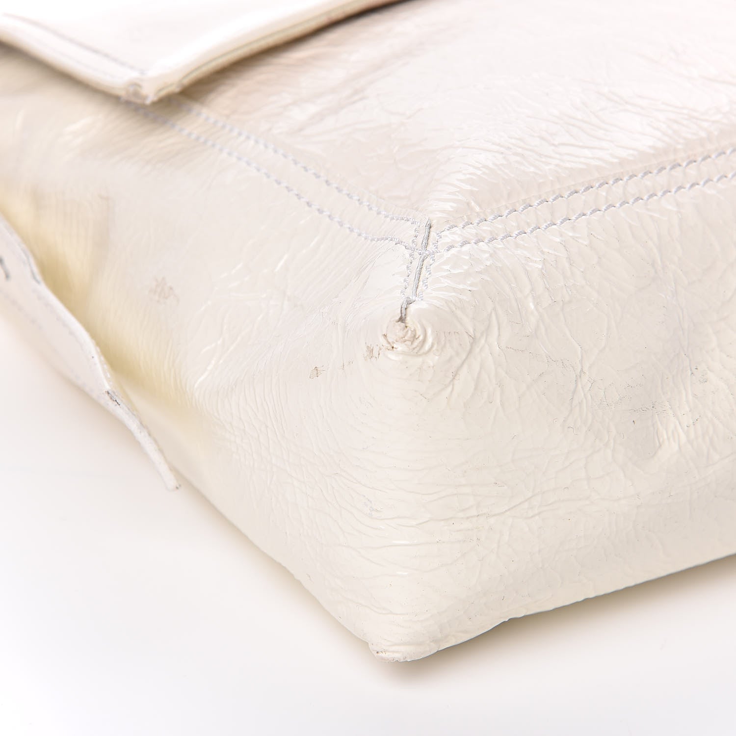 Fendi Vitello Naplak Large Convertible Baguette White 11 of 16