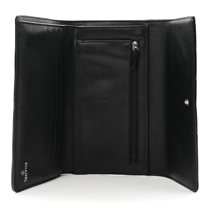 Chanel Patent Quilted Large Flap Wallet Black 5 of 9