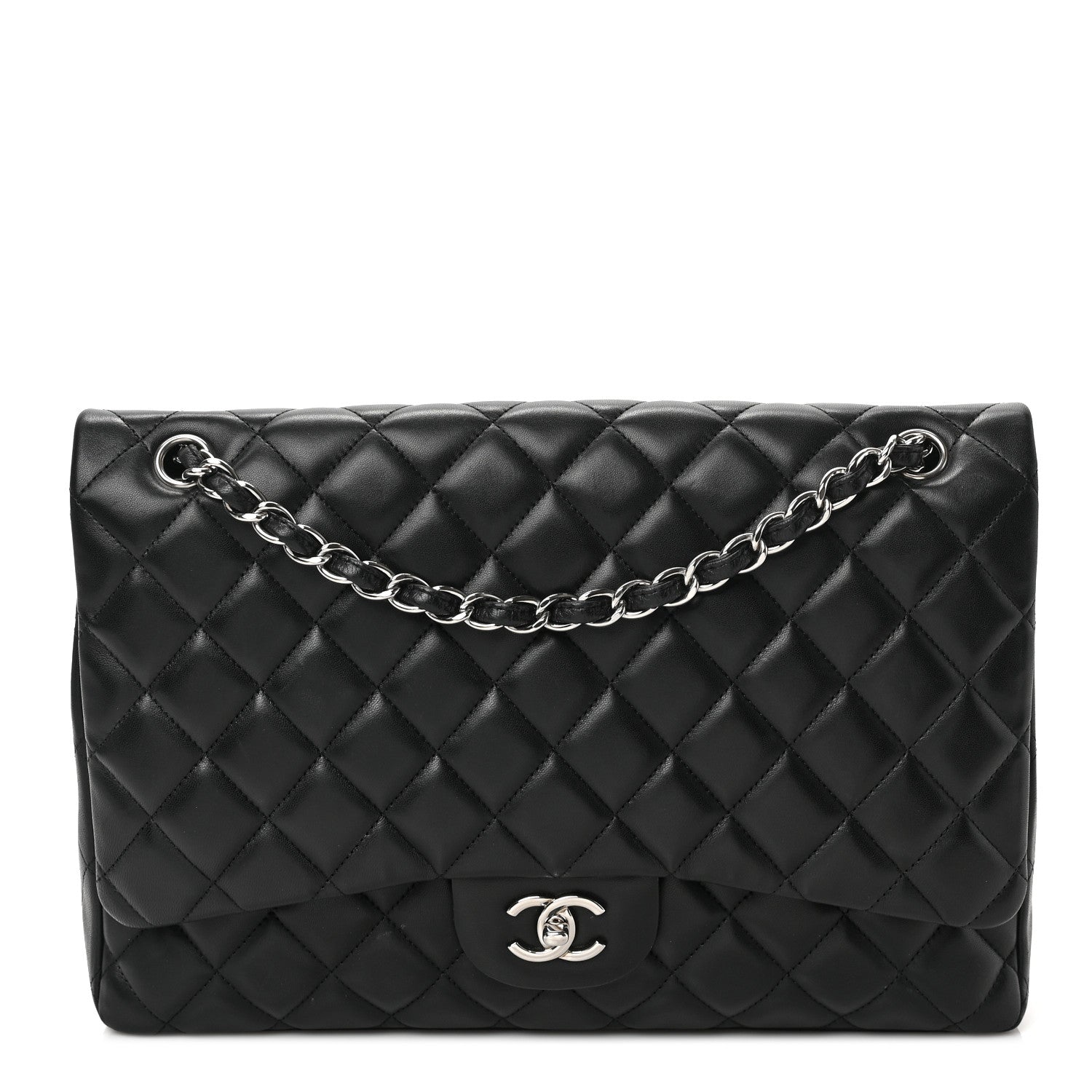 Chanel Lambskin Quilted Maxi Single Flap Black 1 of 10