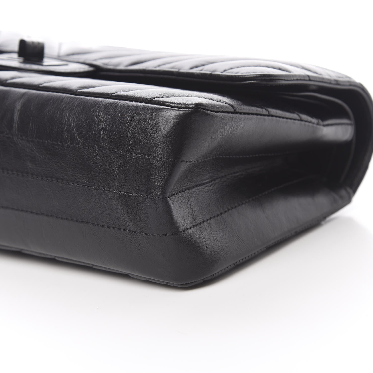 Chanel Aged Calfskin Chevron Quilted 2.55 Reissue 225 Flap So Black 10 of 12