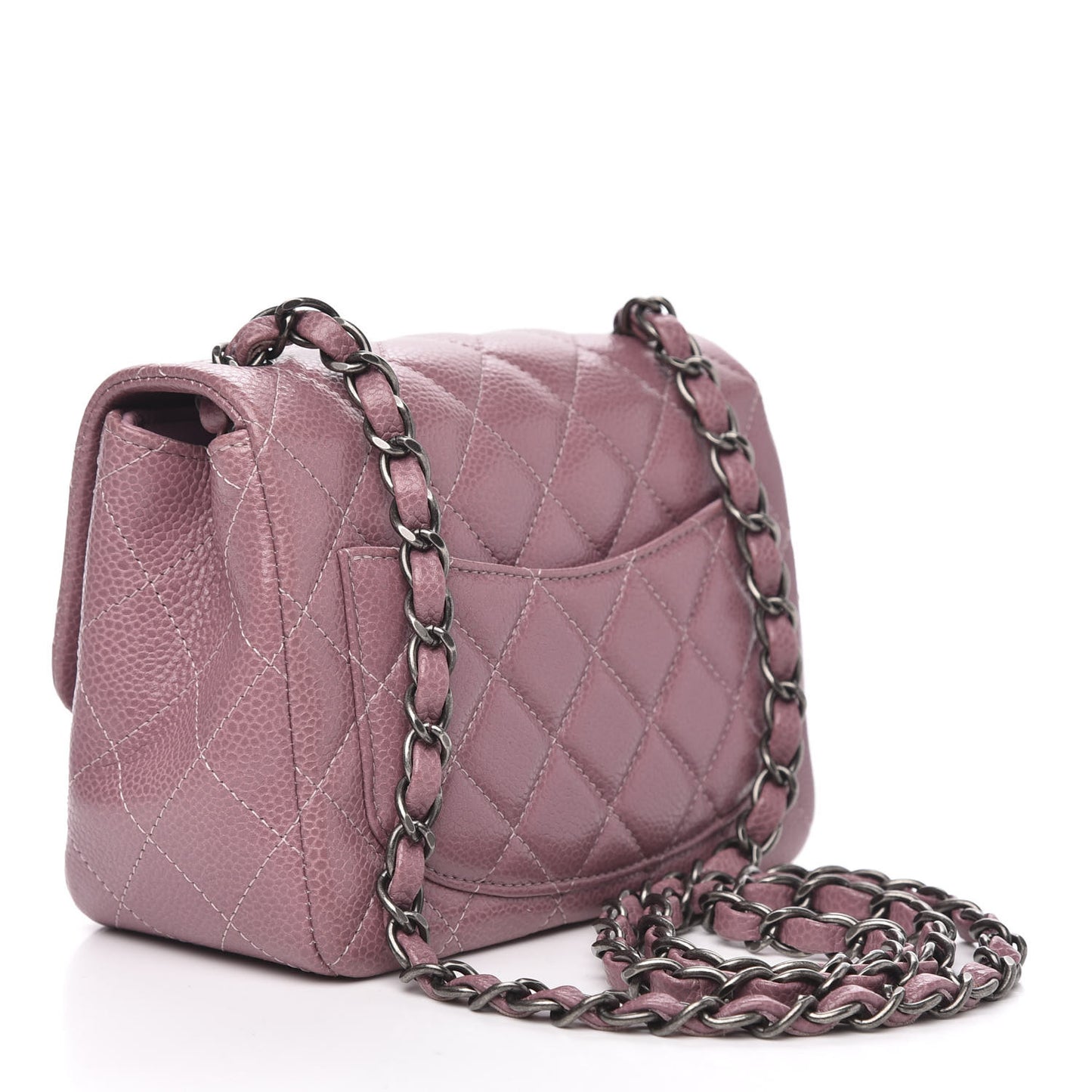 Caviar Quilted Mini Square Flap Pink