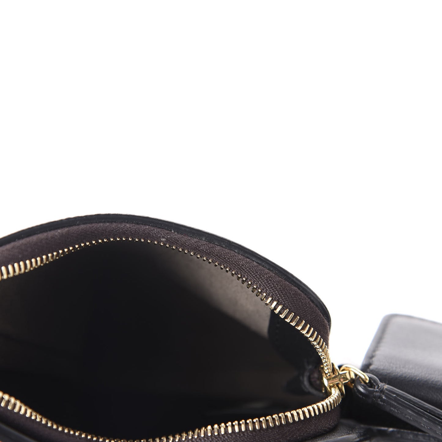 Vitello Grace Glazed Fabric FF 1974 3 Pocket Mini Crossbody Bag Black Mogano Panna