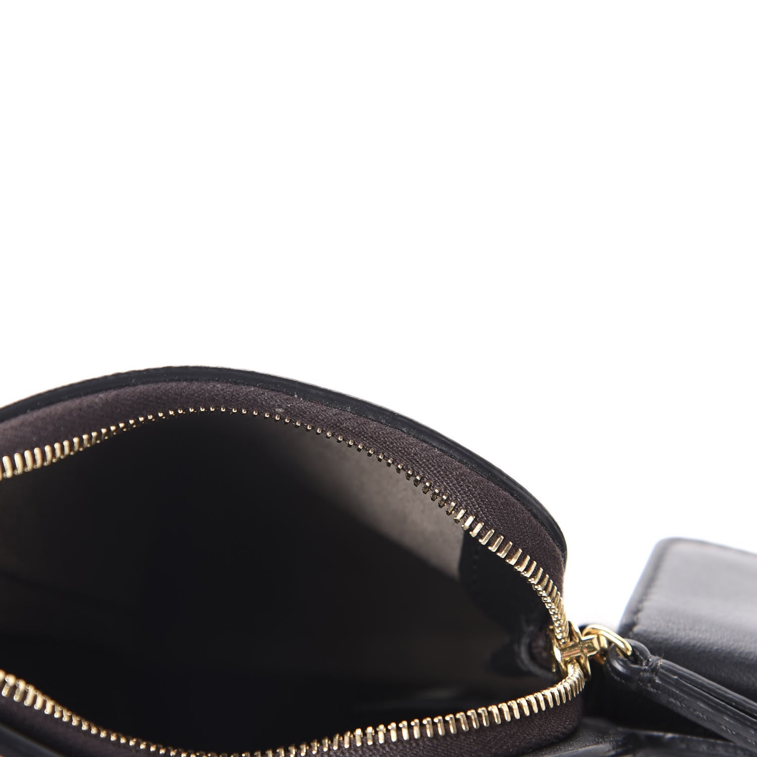 Fendi Vitello Grace Glazed Fabric FF 1974 3 Pocket Mini Crossbody Bag Black Mogano Panna 5 of 9