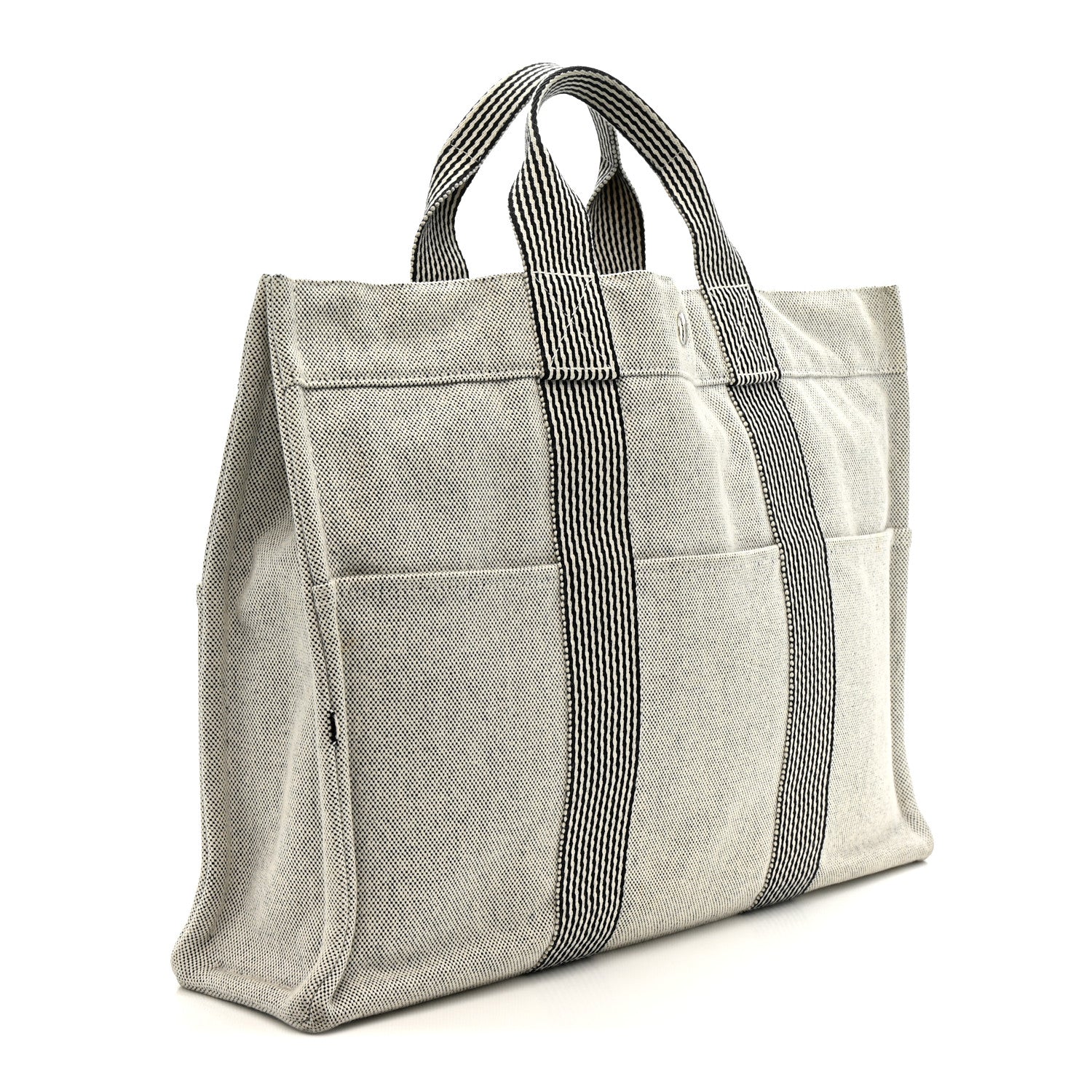 Hermes Canvas Fourre Tout MM Ecru Black 5 of 21