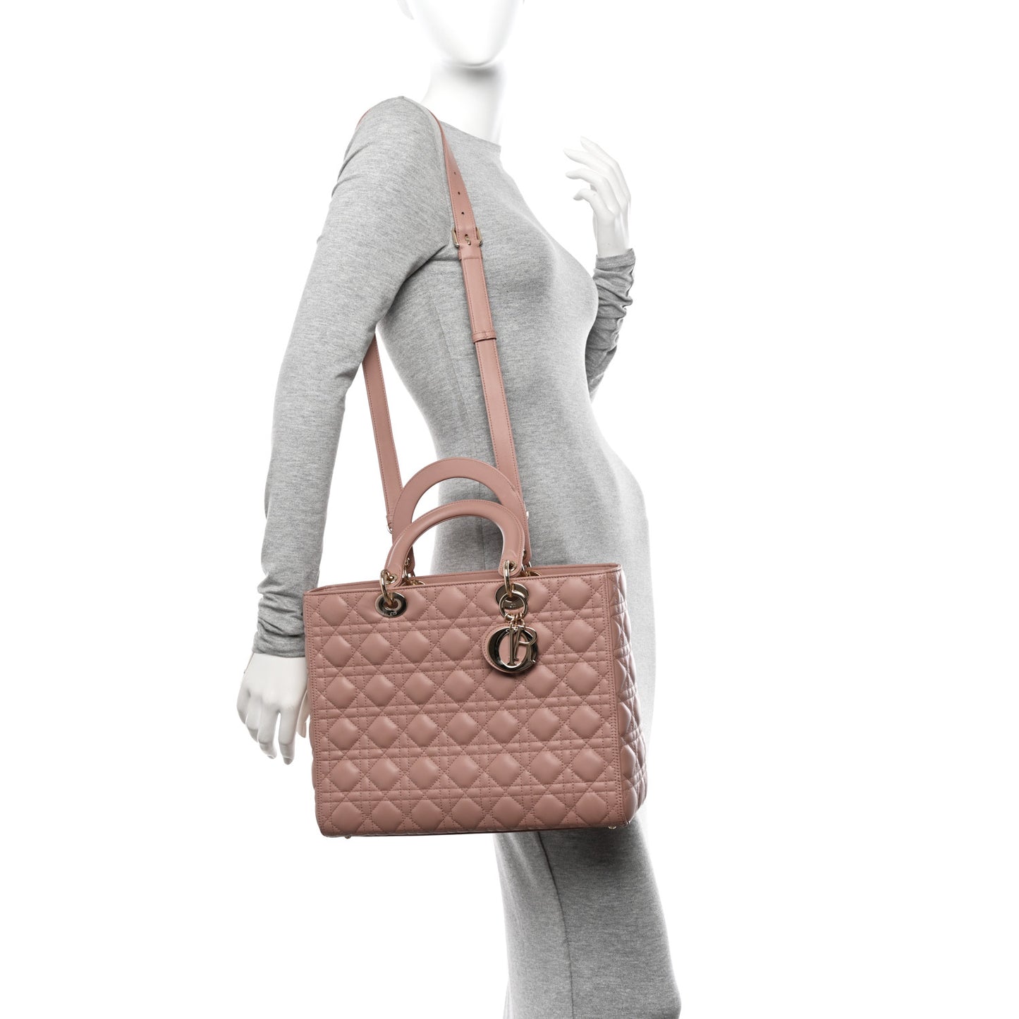 Lambskin Cannage Large Lady Dior Fard