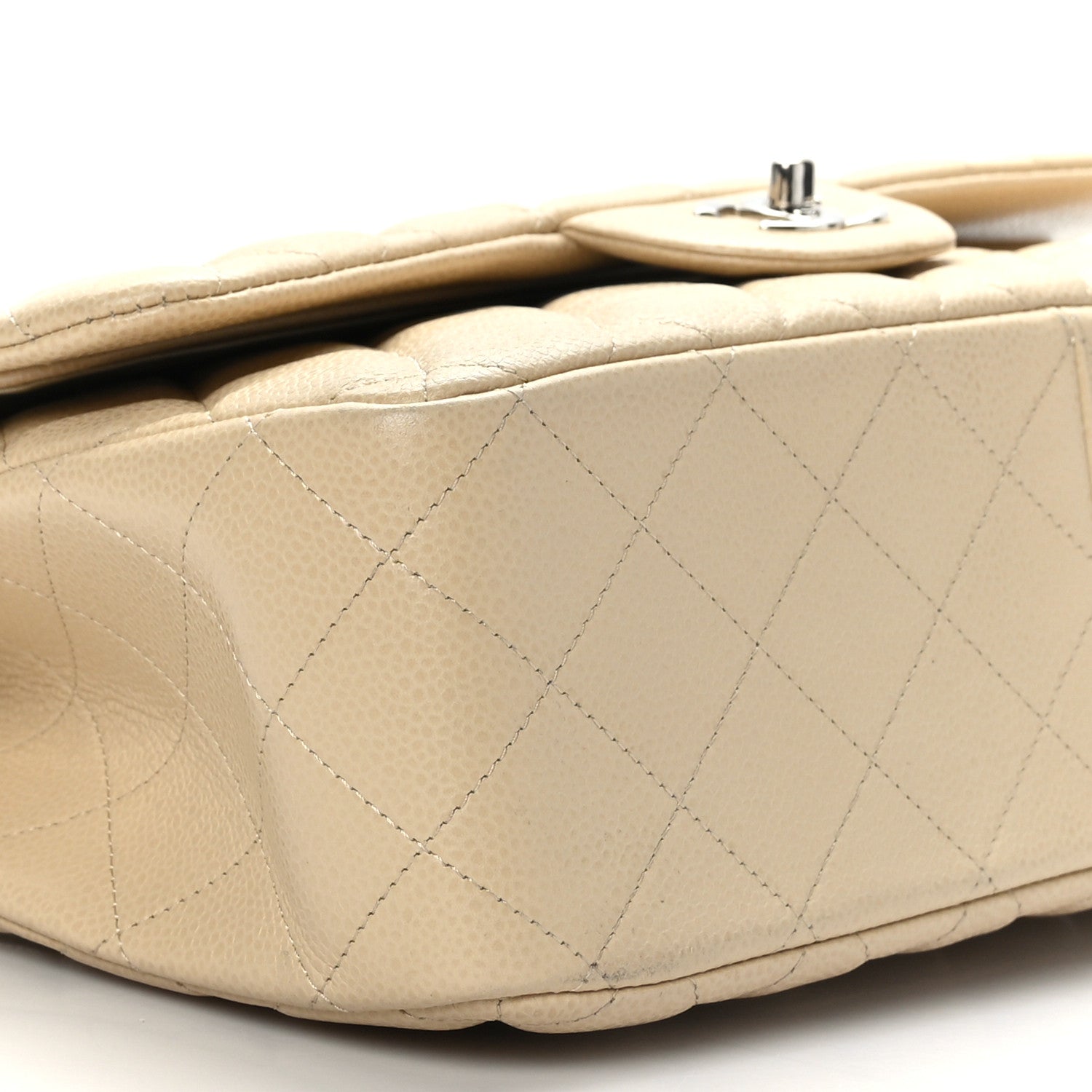 Chanel Caviar Quilted Jumbo Double Flap Beige 8 of 10