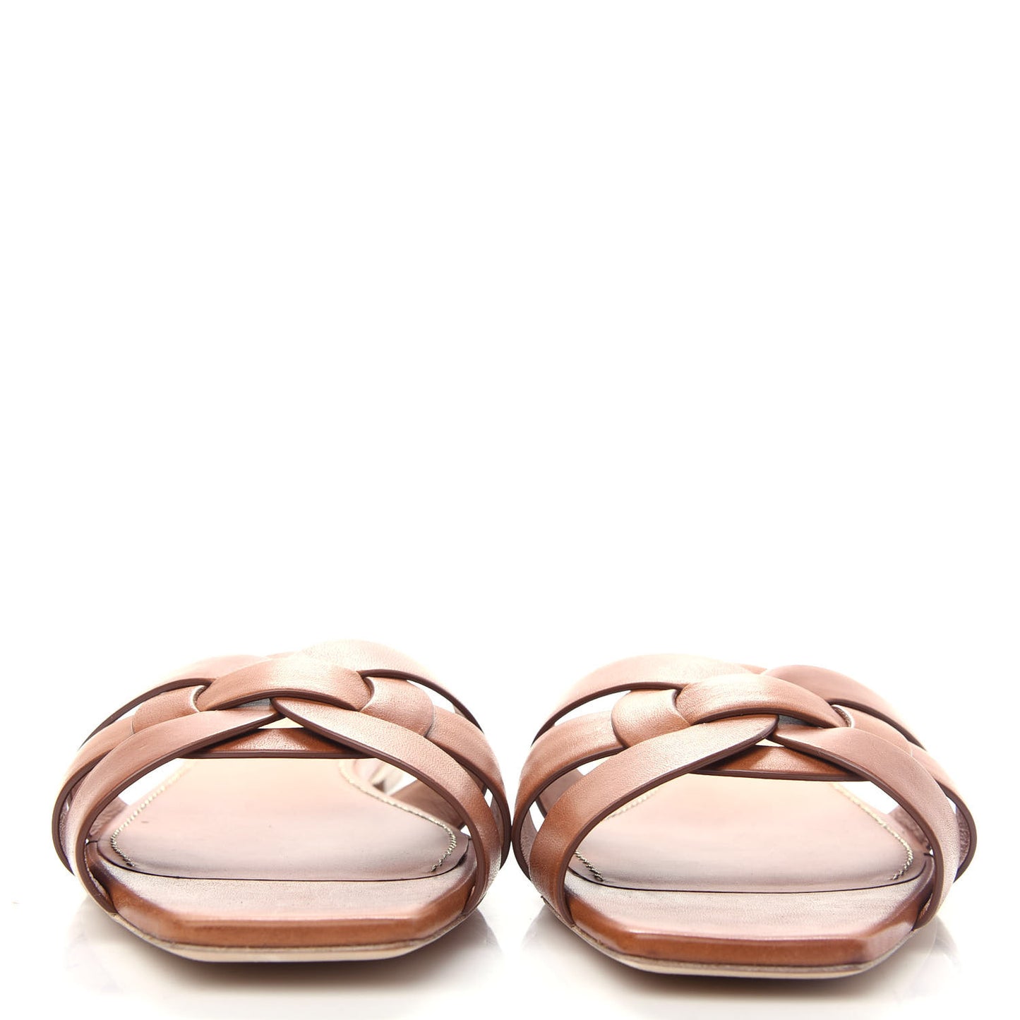 Calfskin Tribute 05 Slide Sandals 40 Ambra
