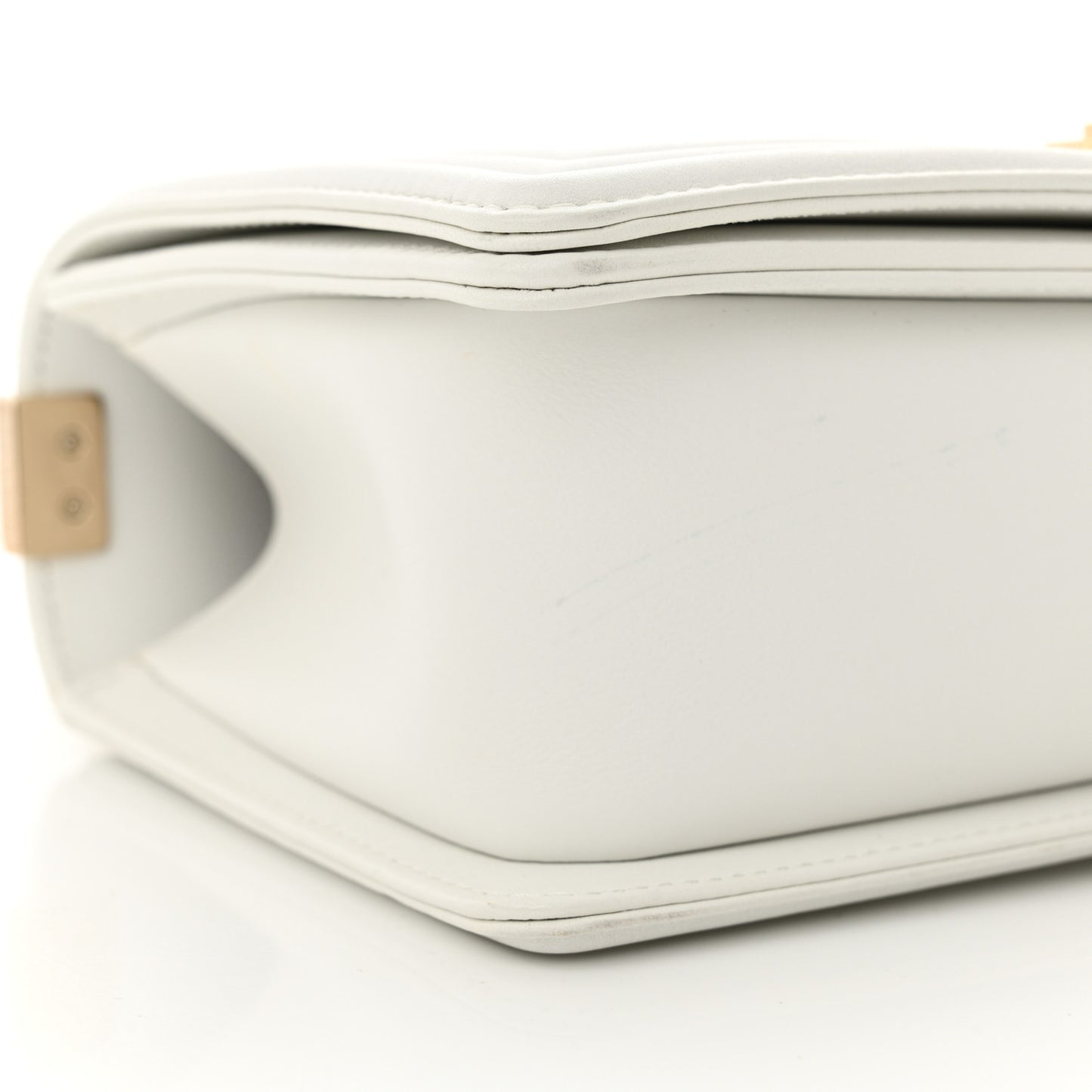 Calfskin Quilted Medium Boy Flap White