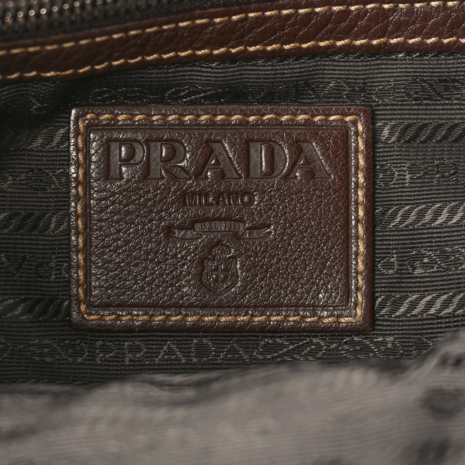 Prada Vitello Daino Rope Knotted Hobo Brown 6 of 8