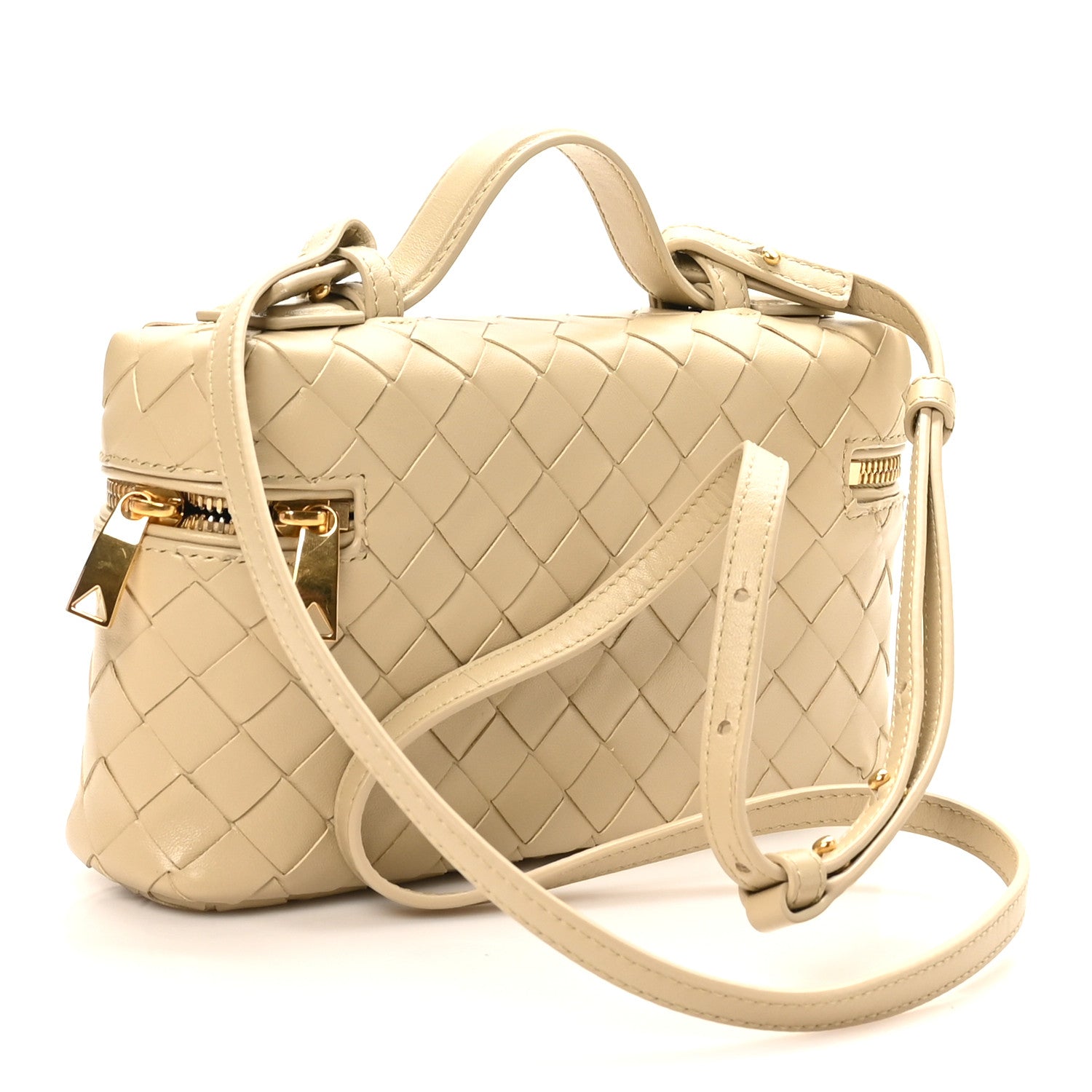 Bottega Veneta Calfskin Intrecciato Bang Bang Vanity Case Ecru 3 of 9