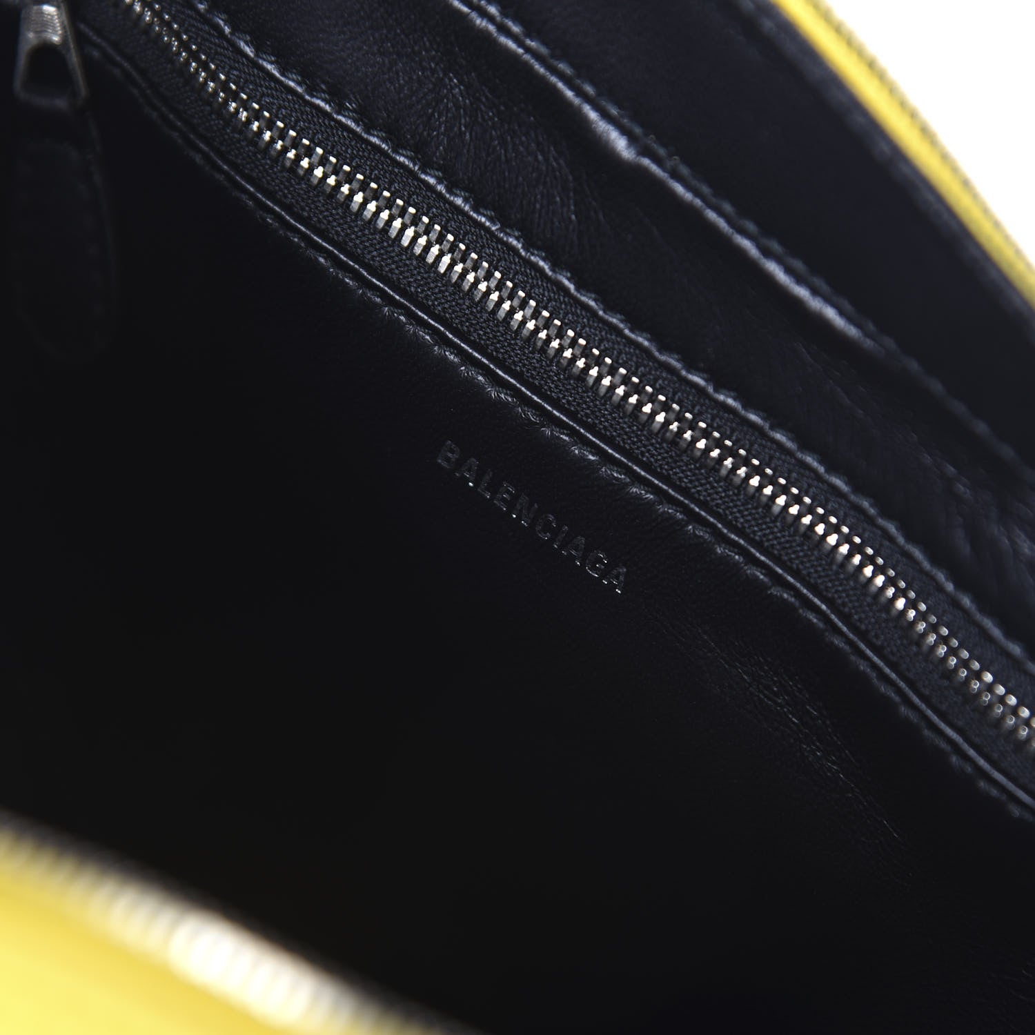 Balenciaga Shiny Day Calfskin Logo XS Triangle Duffle Jaune Black 8 of 9
