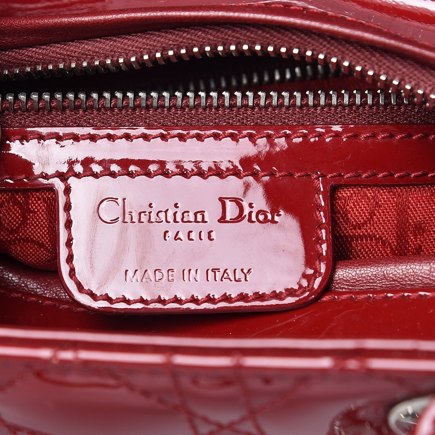 Christian Dior Patent Cannage Medium Lady Dior Red 6 of 9