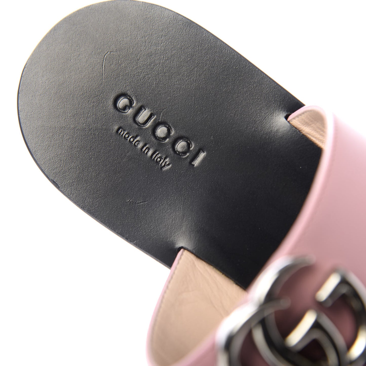 Calfskin GG Marmont Thong Sandals 37.5 Wild Rose