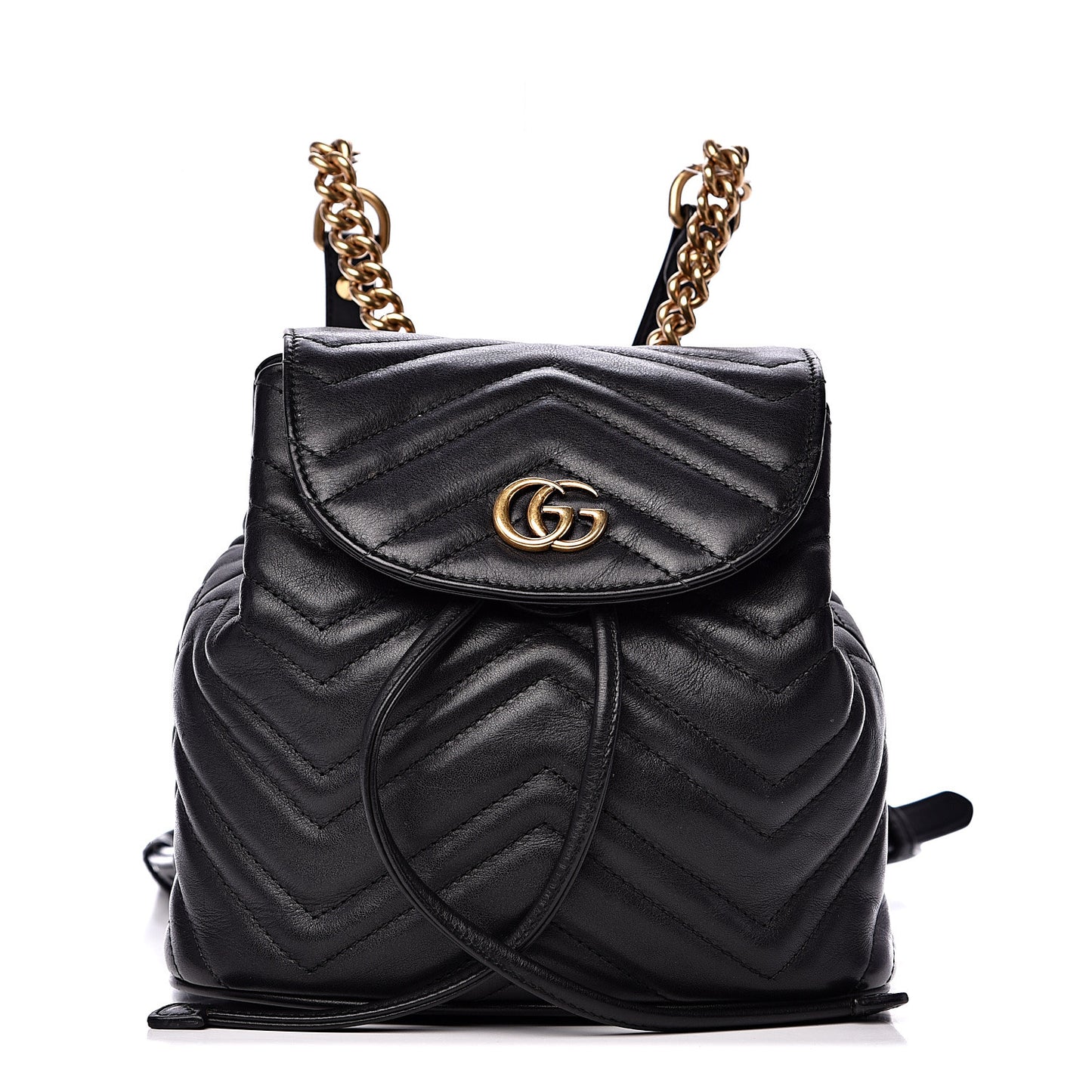 Calfskin Matelasse GG Marmont Flap Backpack Black