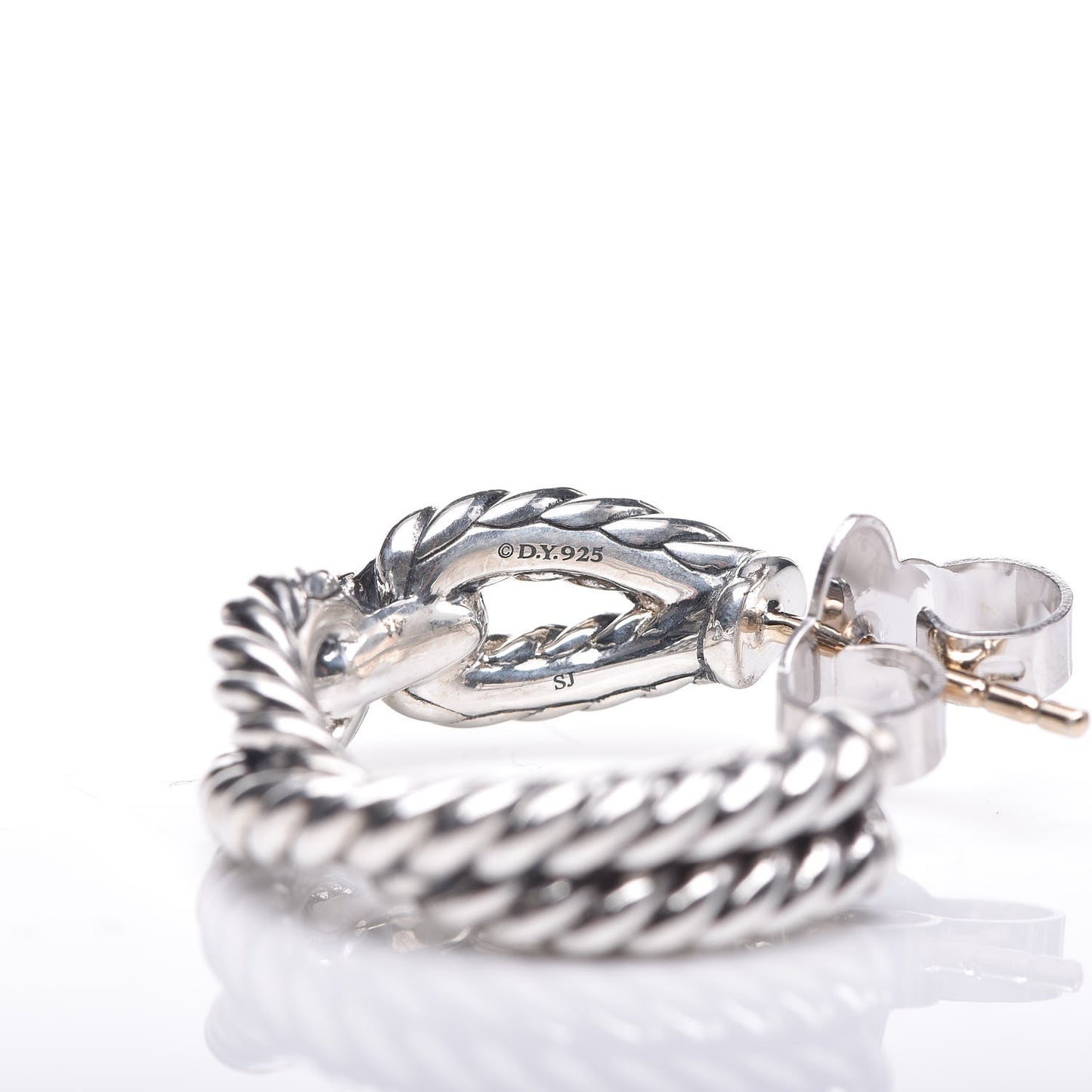 Sterling Silver Diamond 22mm Cable Loop Hoop Earrings