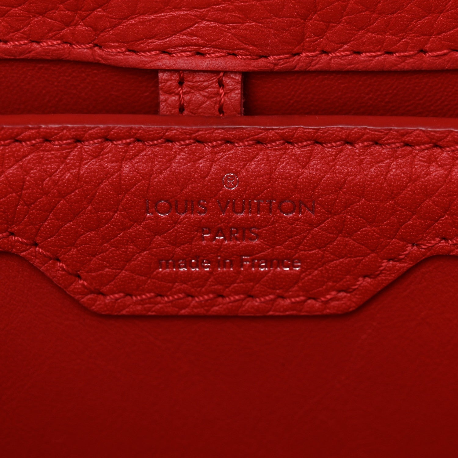 Louis Vuitton Taurillon Capucines BB Rubis 6 of 11