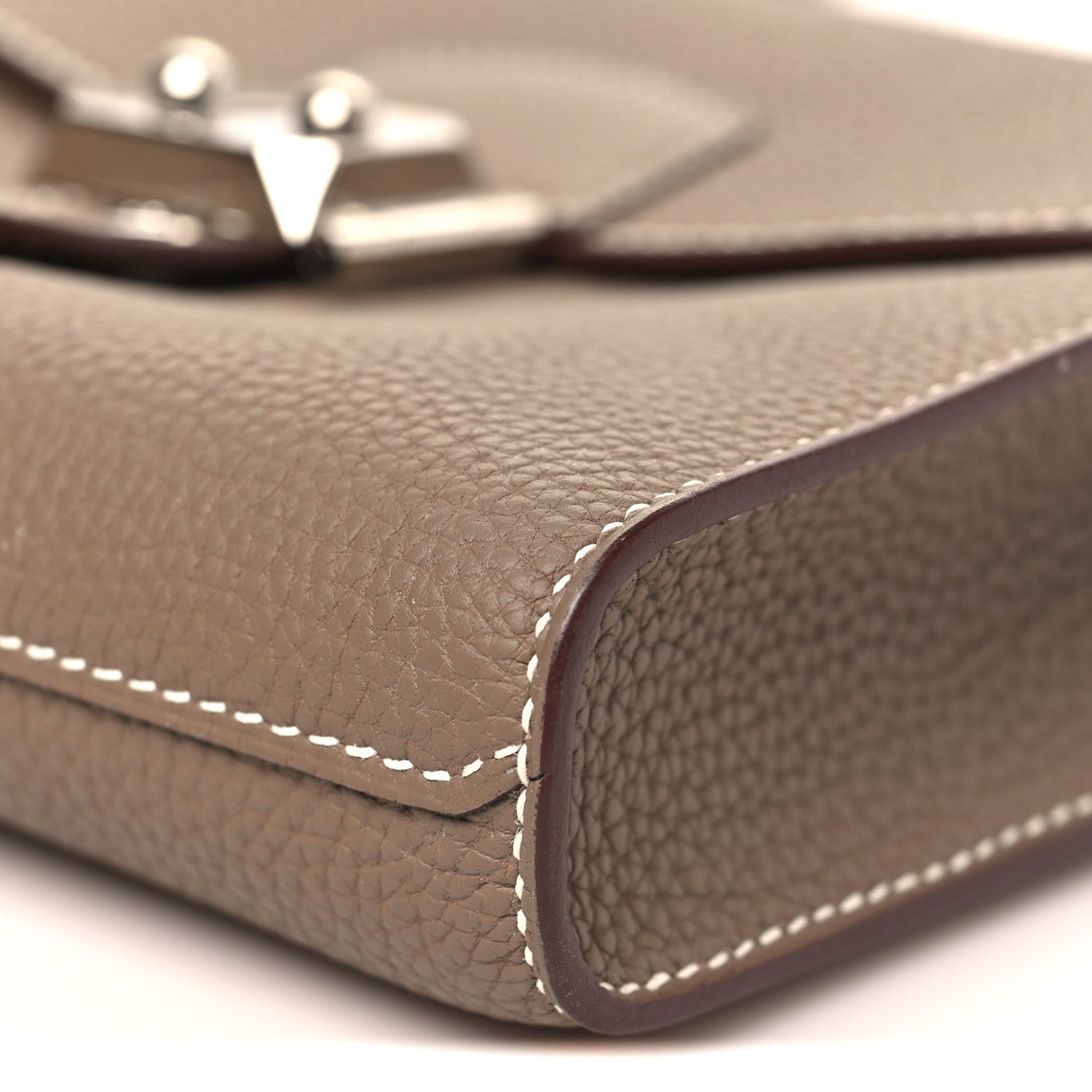 Hermes Togo Sac A Depeches 21 Messenger Bag Etoupe 10 of 11
