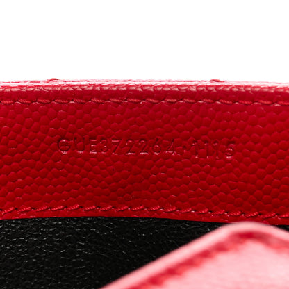 Saint Laurent Grain De Poudre Matelasse Chevron Monogram Flap Wallet Red 7 of 10