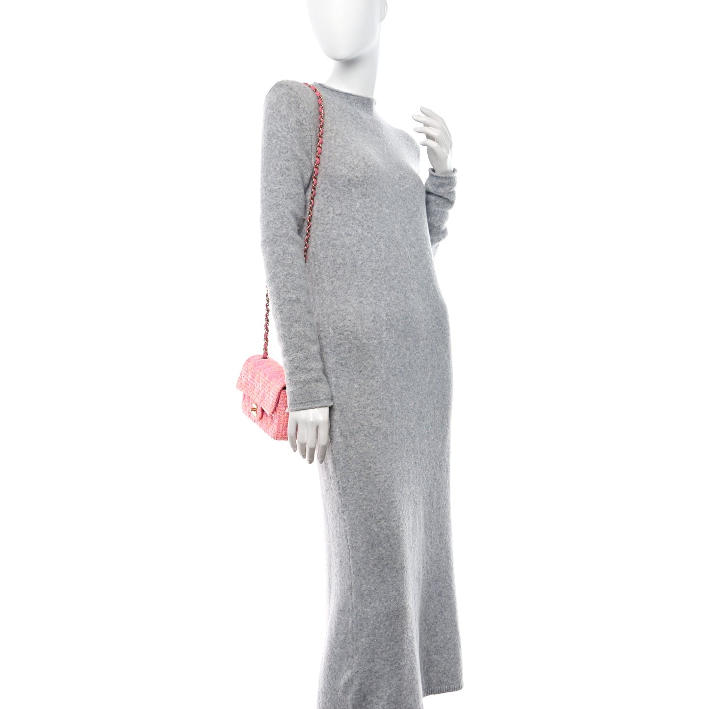 Tweed Quilted Mini Rectangular Flap Pink Orange White