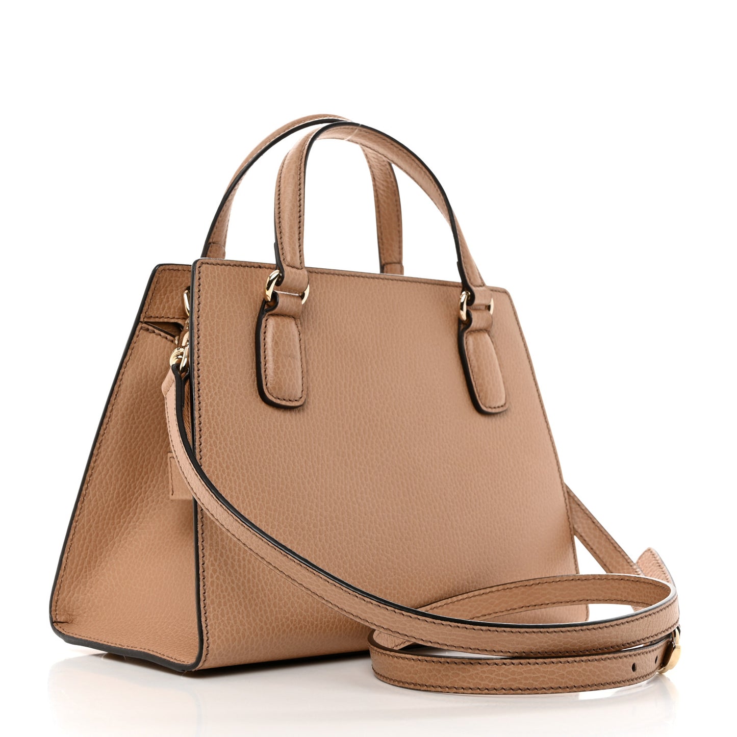 Dollar Calfskin Medium Soho Top Handle Satchel Camelia