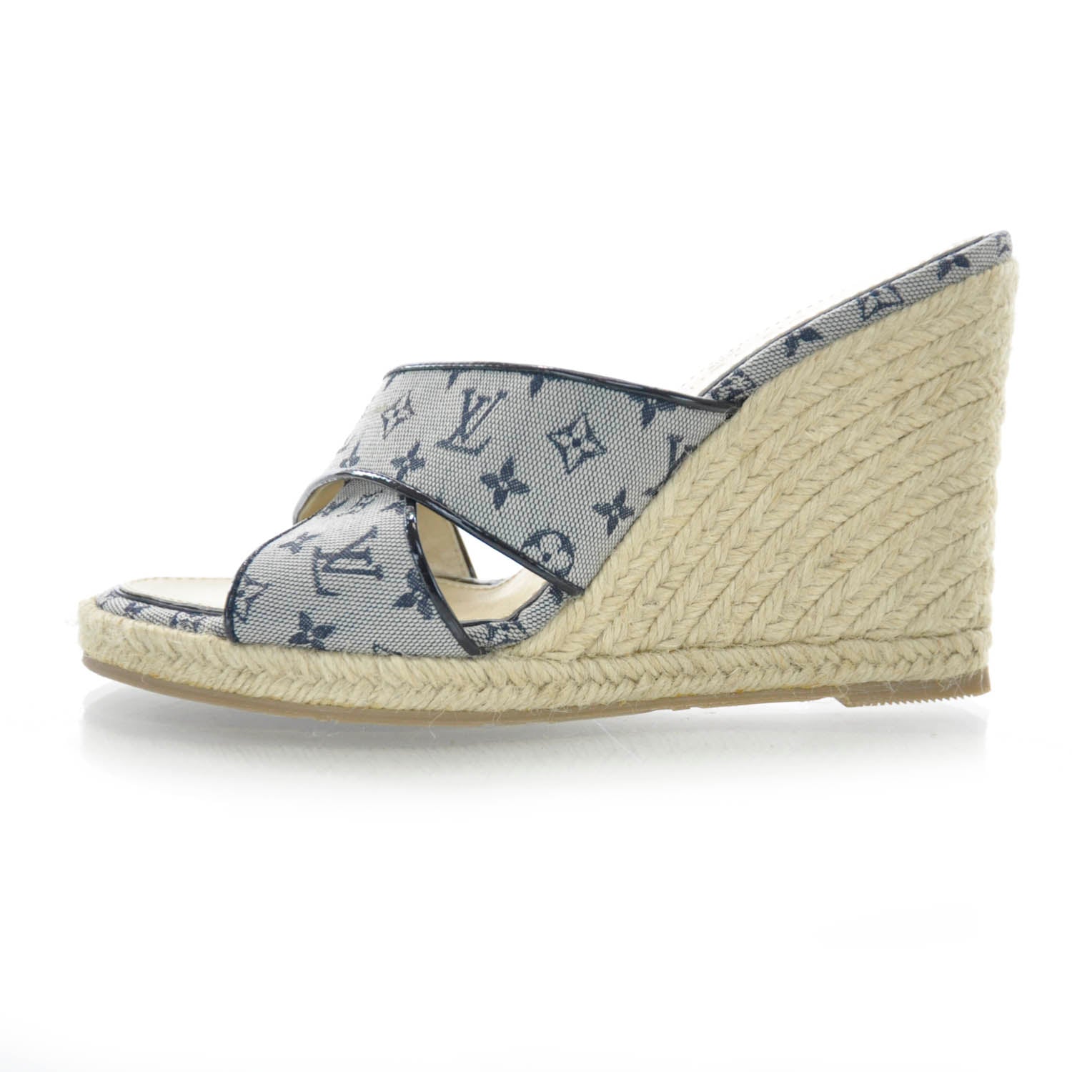 Louis Vuitton Monogram Canvas Wedge Sandals 38 1 of 5