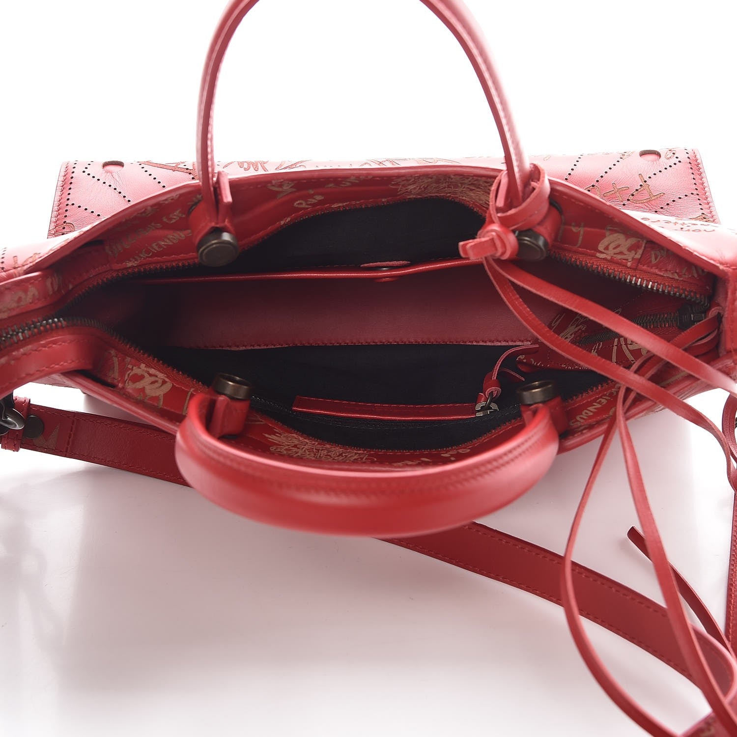 Balenciaga Calfskin Love Perforated Blackout Hardware S City Rouge Profond 5 of 7