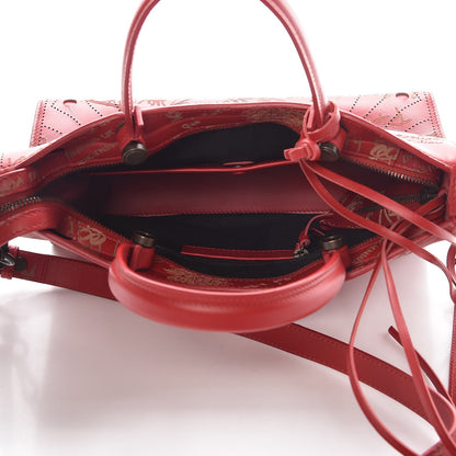 Balenciaga Calfskin Love Perforated Blackout Hardware S City Rouge Profond 5 of 7