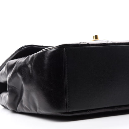 Chanel Glazed Calfskin Quilted Medium Gold Bar Top Handle Flap Black 6 of 12