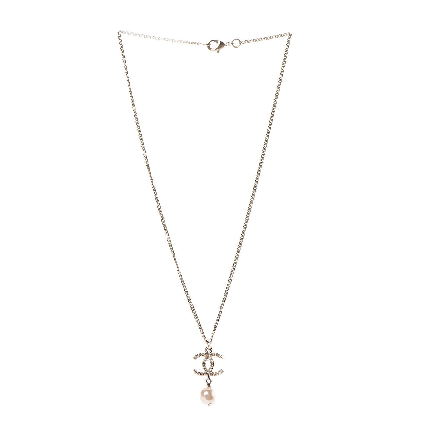 Chanel Pearl CC Drop Necklace Gold 3 of 4