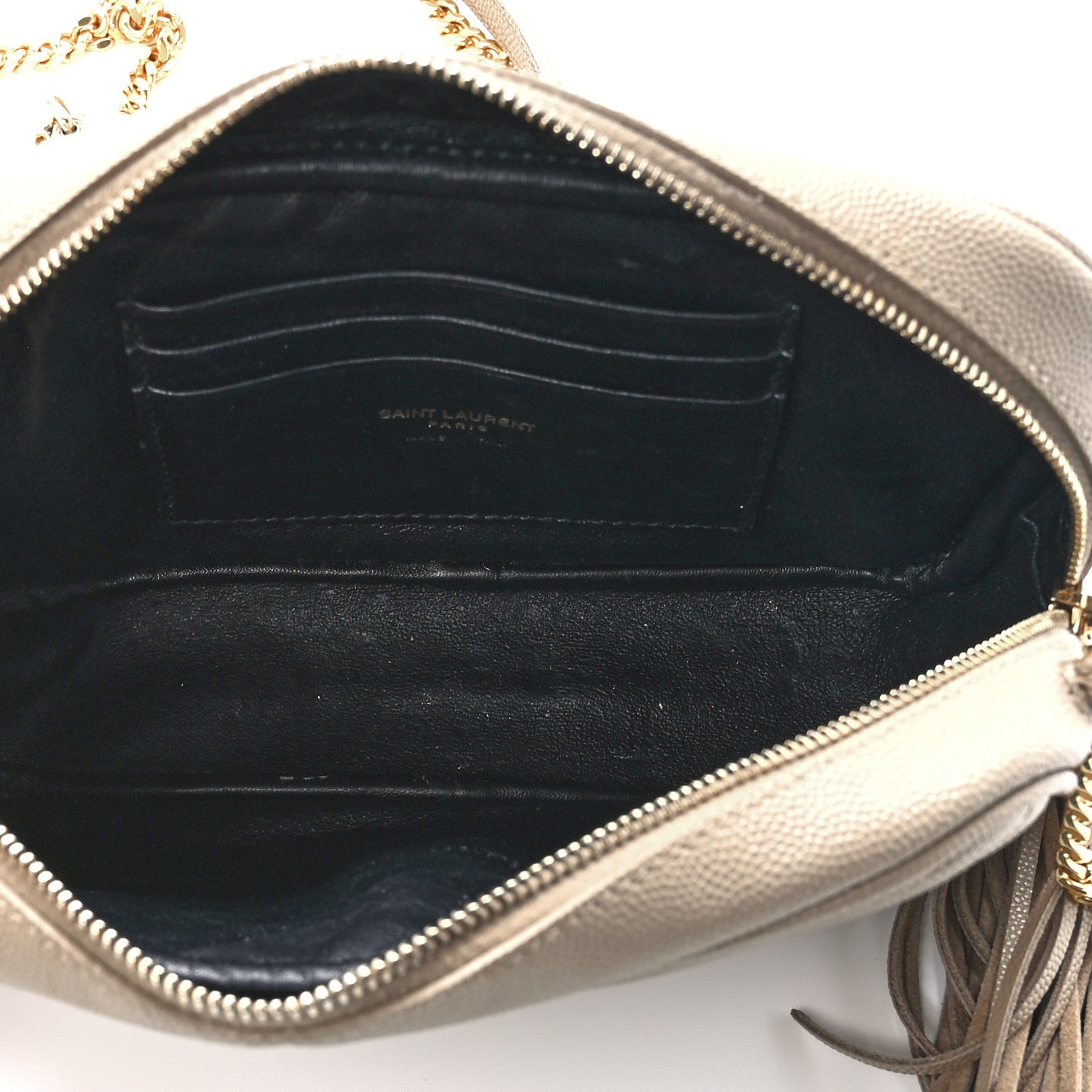 Saint Laurent Grain De Poudre Matelasse Monogram Mini Lou Camera Bag Dark Beige 4 of 11