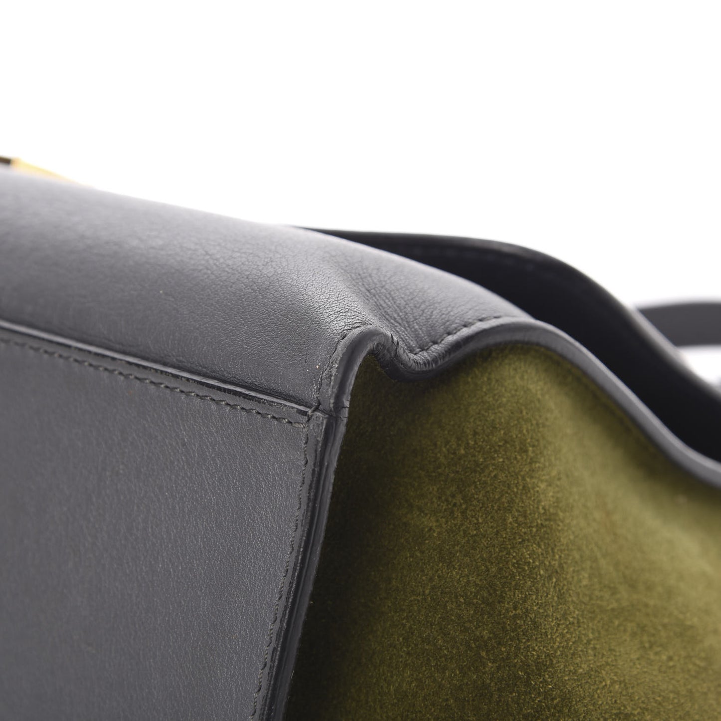 Calfskin Suede Medium Tri-Color Trapeze Navy