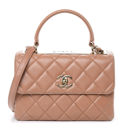 Chanel Lambskin Quilted Small Trendy CC Flap Dual Handle Bag Camel 1 of 20