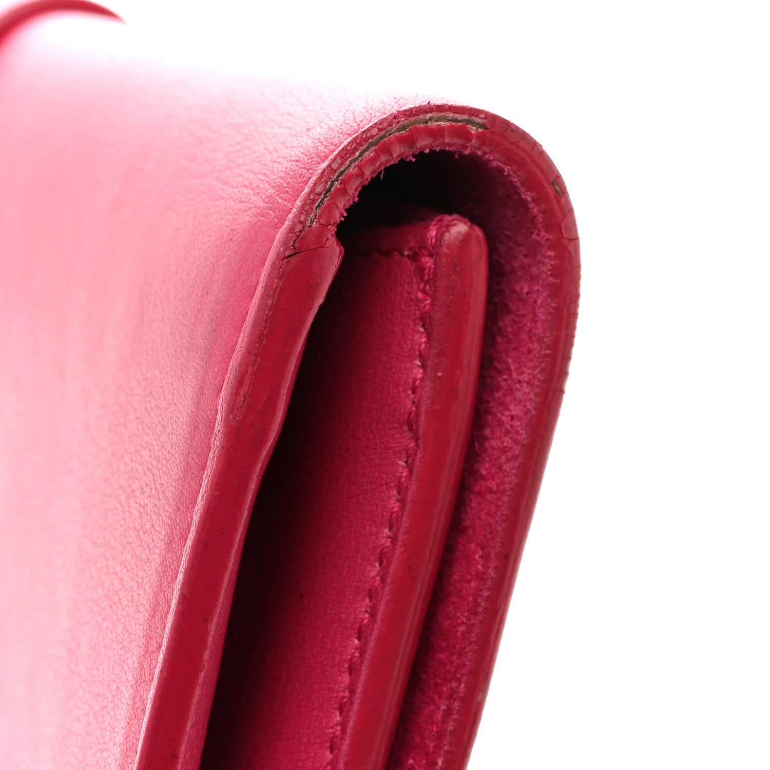 Saint Laurent Calfskin Classic Y Ligne Clutch Fuchsia 8 of 12