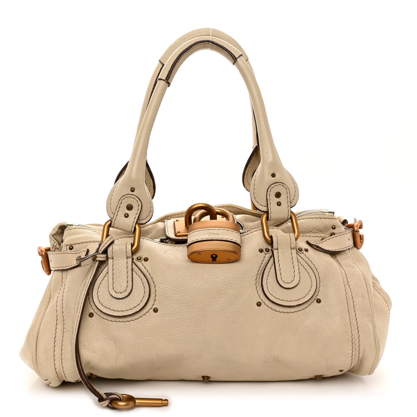 Calfskin Medium Paddington Satchel Ivory