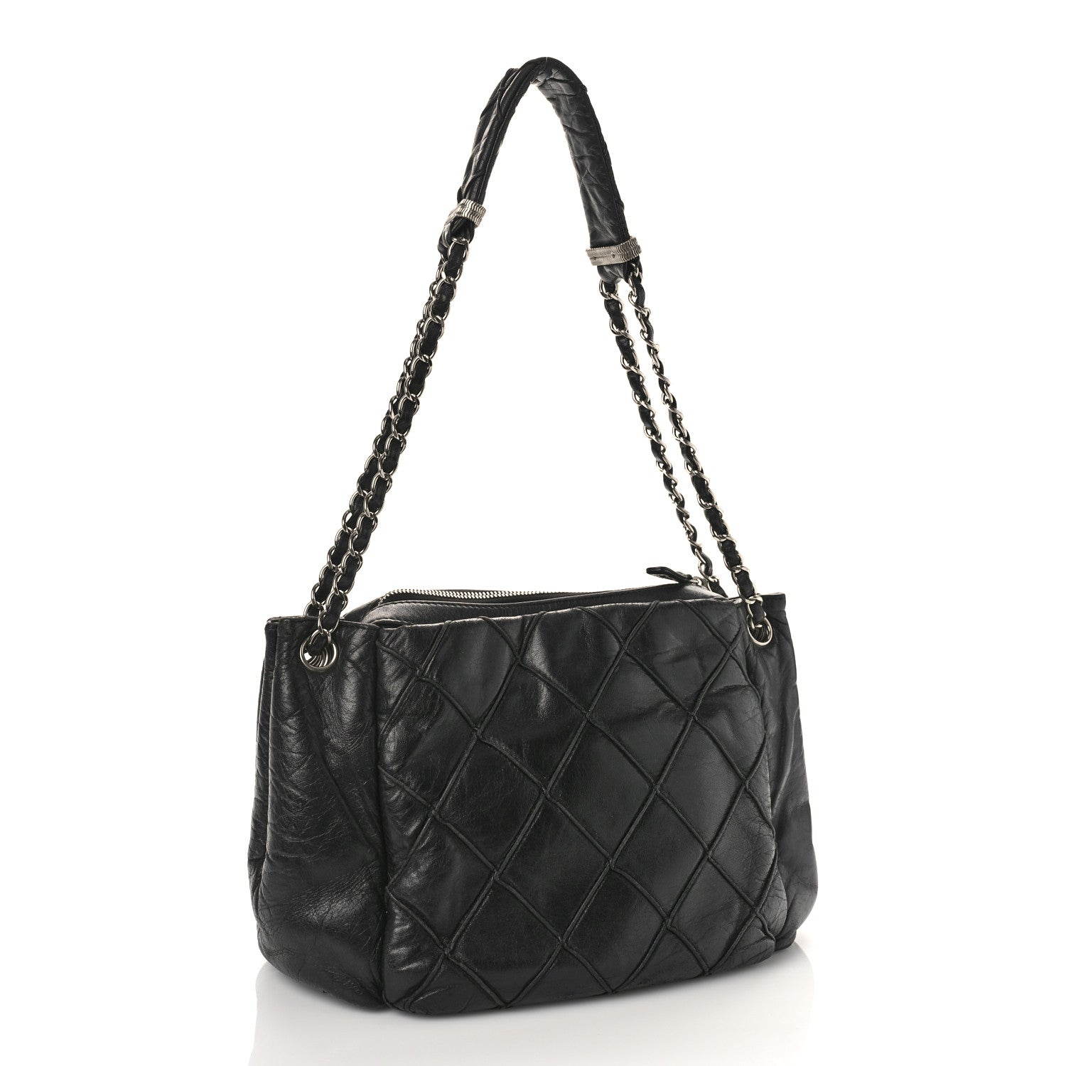 Chanel Lambskin Quilted Giant CC Accordion Shoulder Bag Black 3 of 12
