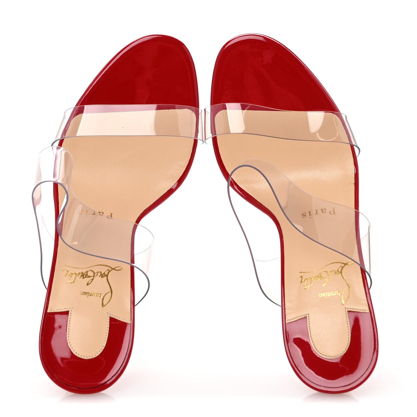 Patent PVC Just Nothing 85 Slide Sandals 35.5 Loubi