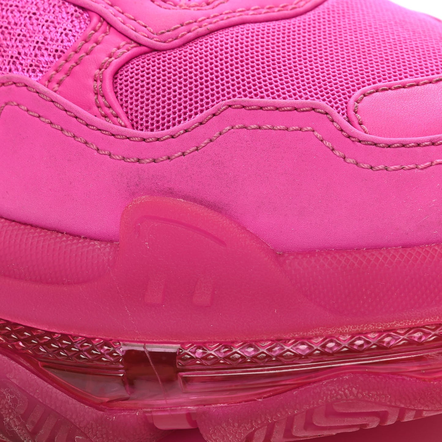 Fabric Mesh Clear Sole Fluo Womens Triple S Sneakers 40 Pink