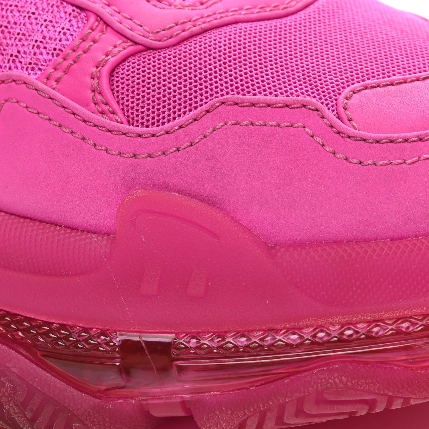 Balenciaga Fabric Mesh Clear Sole Fluo Womens Triple S Sneakers 40 Pink 9 of 11
