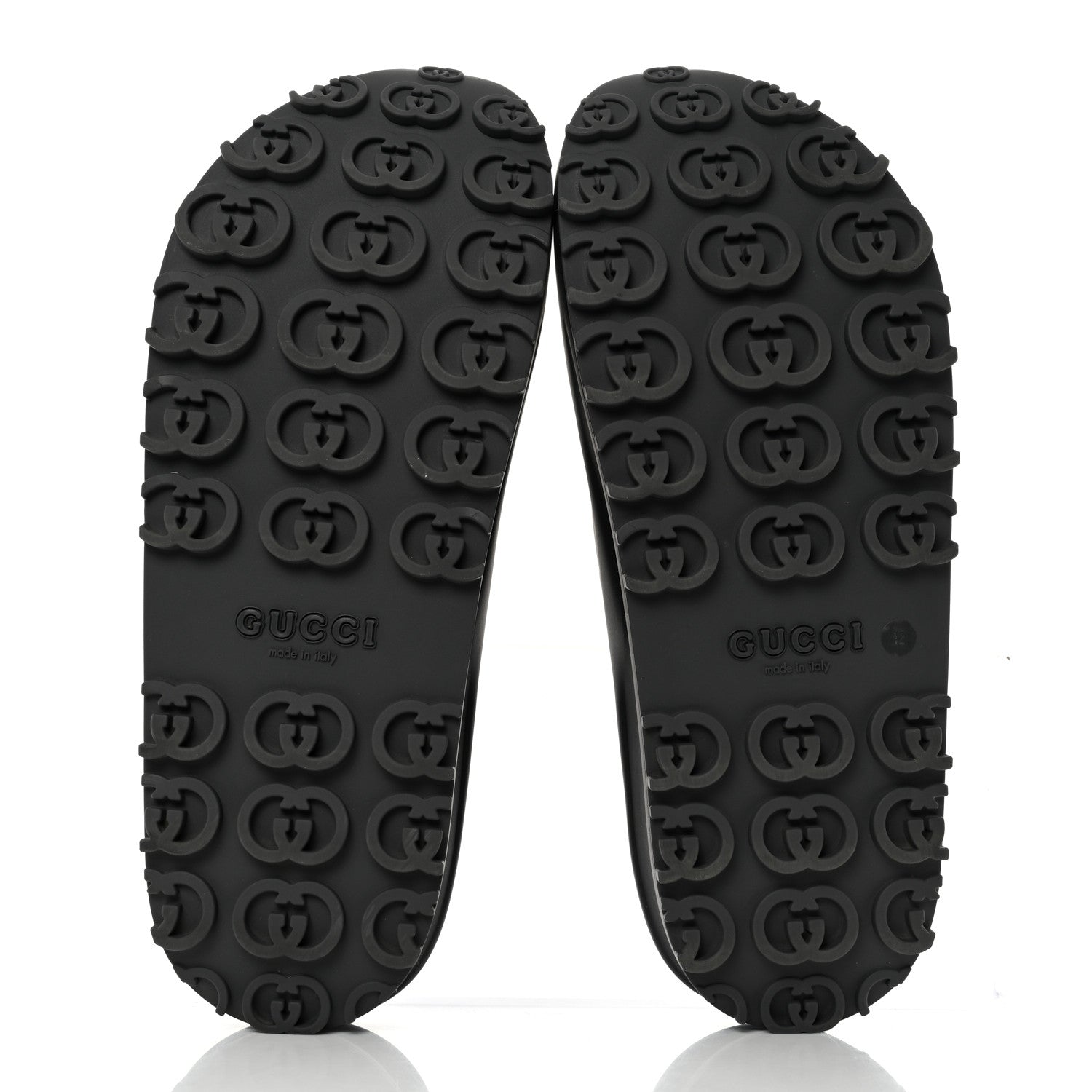 Gucci Soft Rubber Mens Interlocking G Platform 42mm Slide Sandals 12 Black 5 of 8