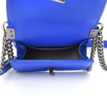 Chanel Velvet Quilted Mini Boy Flap Blue 5 of 12