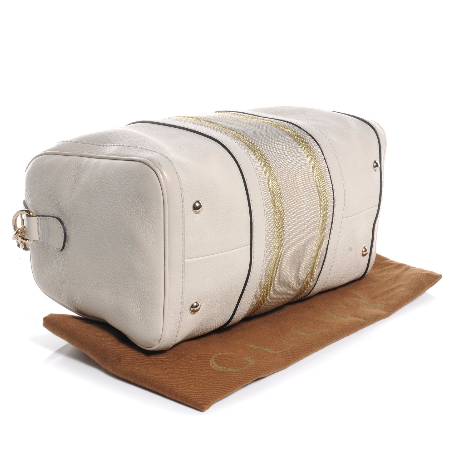 Leather Vintage Web Medium Boston Ivory